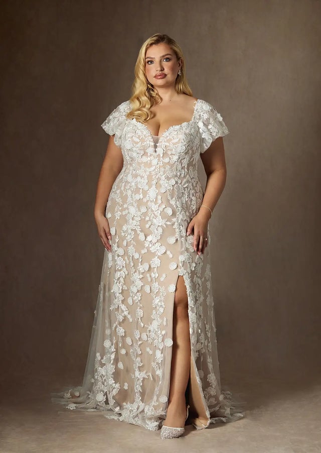 beautiful long lace dresses Rachel Allan RB8151 Floral Pattern Long Lace Mermaid Formal Dress main image 1